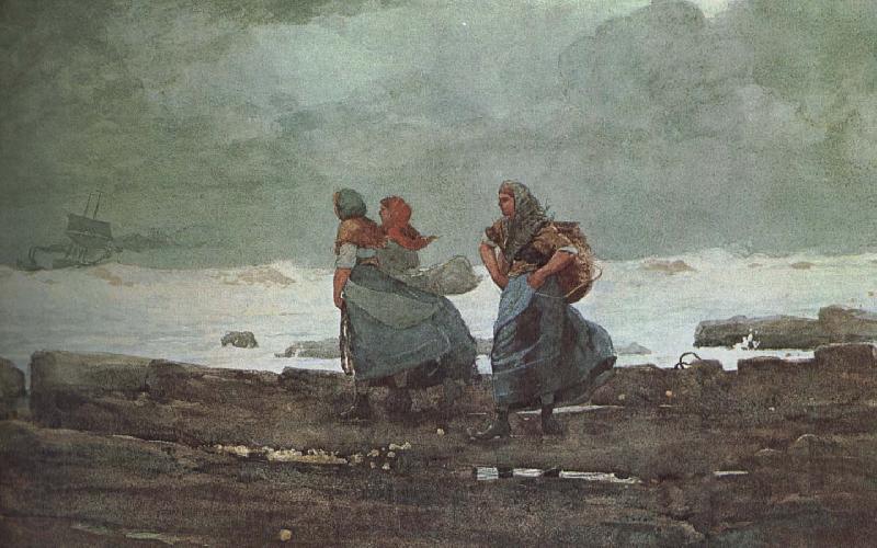 Winslow Homer Fisherwoman Mother France oil painting art